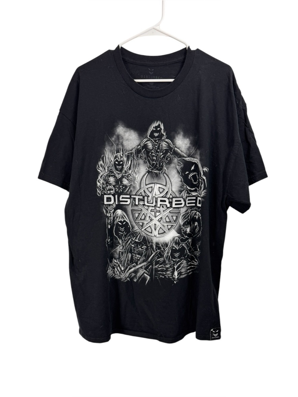 Disturbed Band T-Shirt Size 2XL Anthology Black White Graphic Art Double Sided